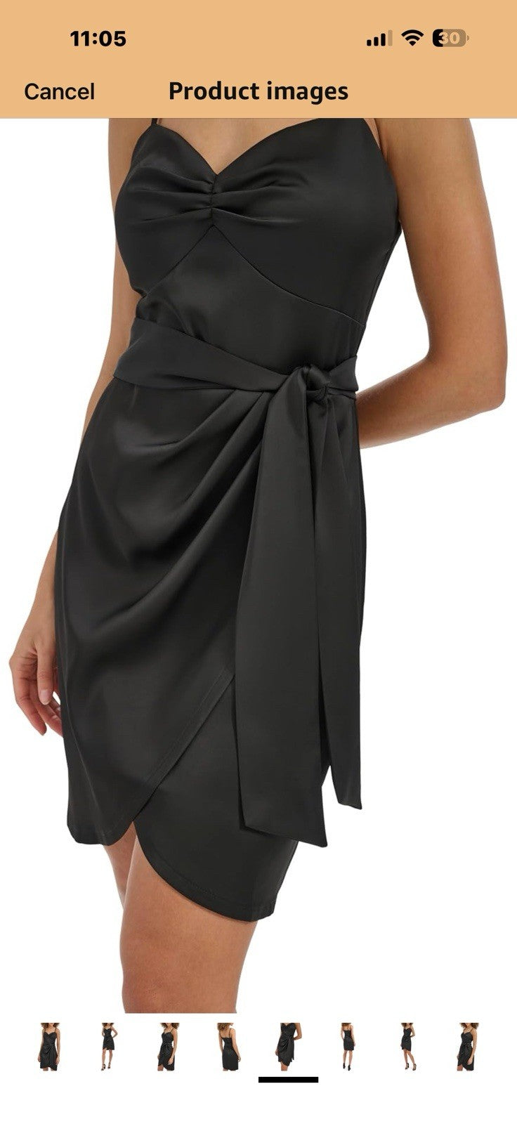 Siena Women's Sleeveless Sweatheart Neckline Matte Satin Bow Tie Size 8