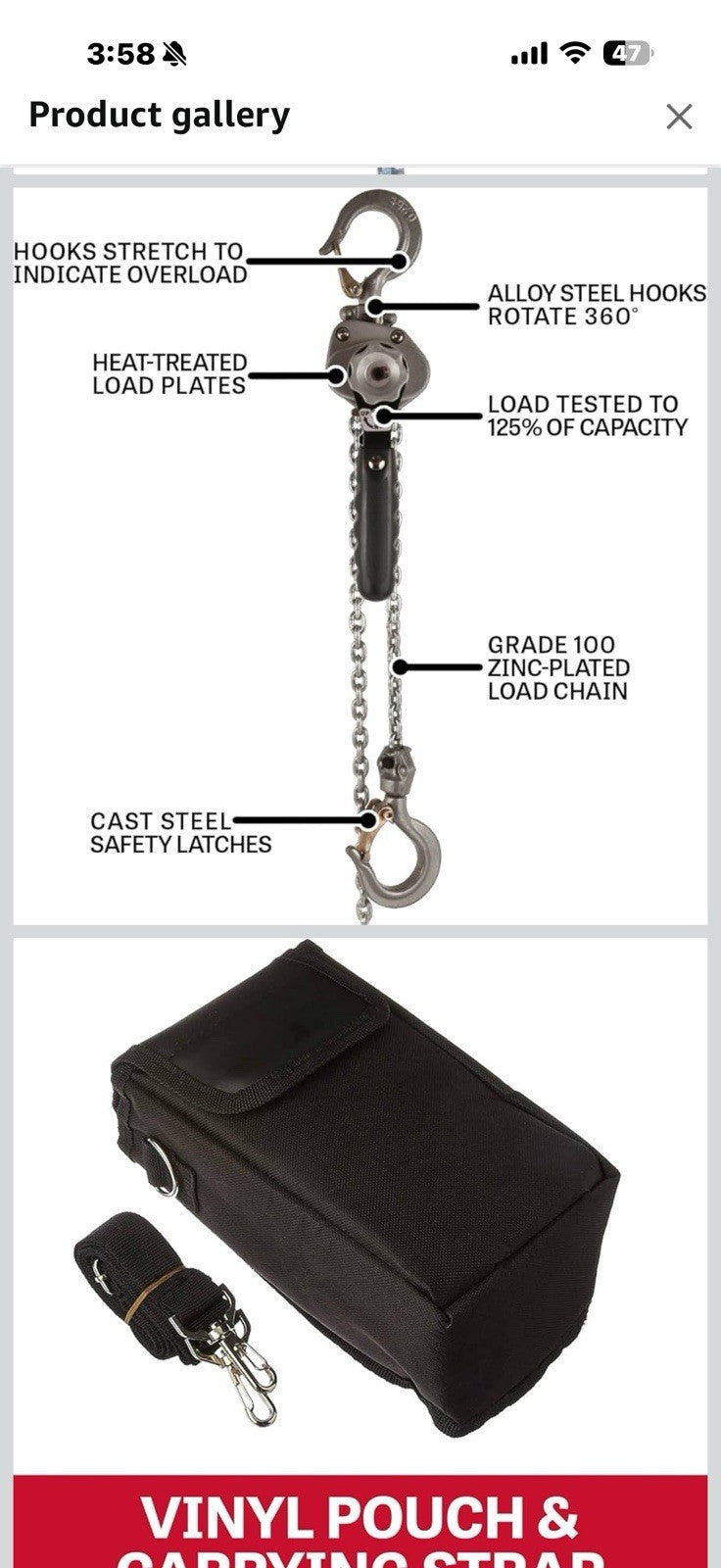 JET 1/2-Ton Compact Lever Hoist, 10' Lift (JLH-50-10)