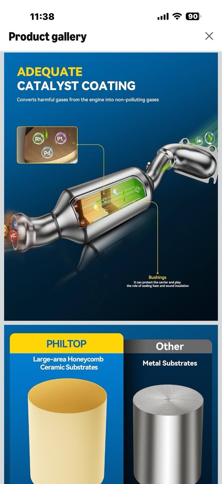 PHILTOP High Flow Catalytic Converter Compatible with Honda Accord 