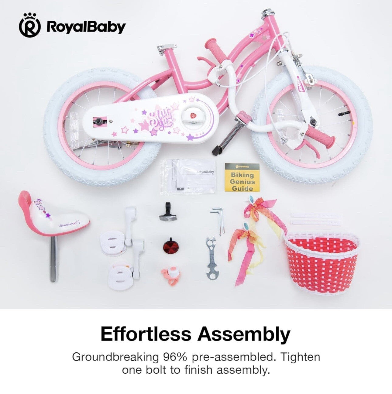 Royalbaby EZ Stargirl Kids Bike,Easy Learn Balancing to Biking,12 Inch