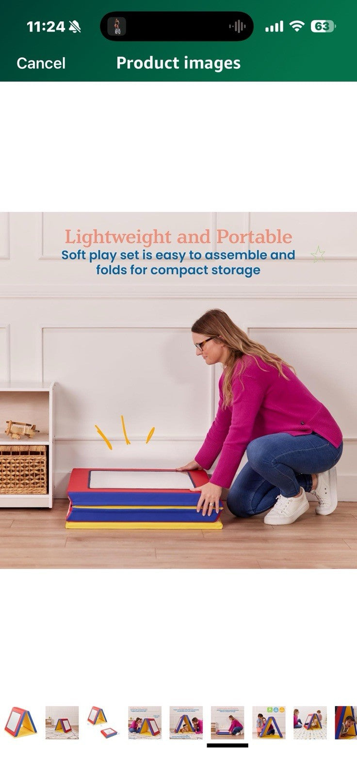 ECR4Kids SoftZone Folding Floor Mirror, Sensory Toy, Assorted 