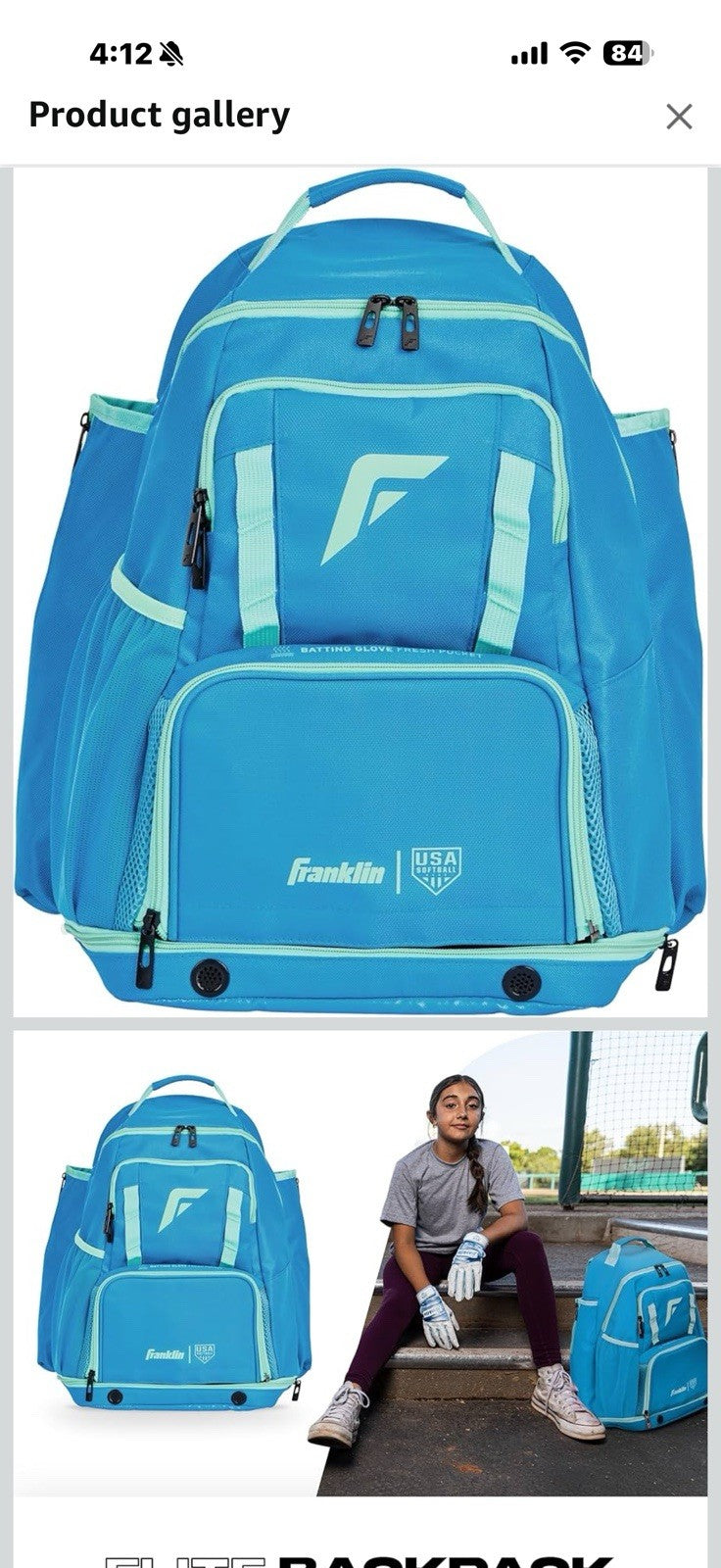 Franklin Sports USA SB Gameday Fastpitch-Softball Backpack – Adult +Youth
