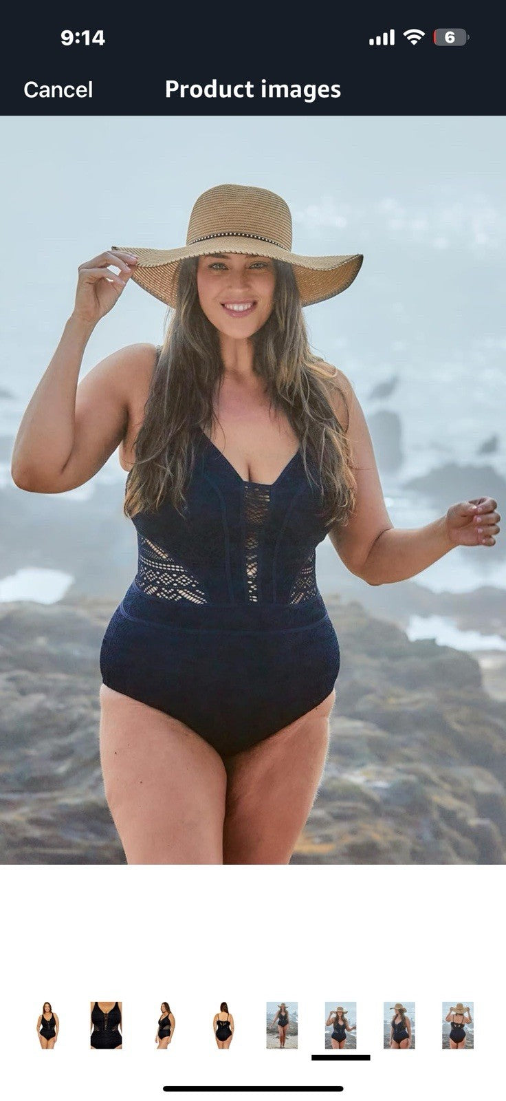Women's Color Play Plus Size Crochet Tummy Control One Piece Swimsuit,OX Size