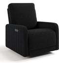Storkcraft Kyoto Deluxe Extra-Wide Power Recliner Swivel Glider (Black Boucle) 