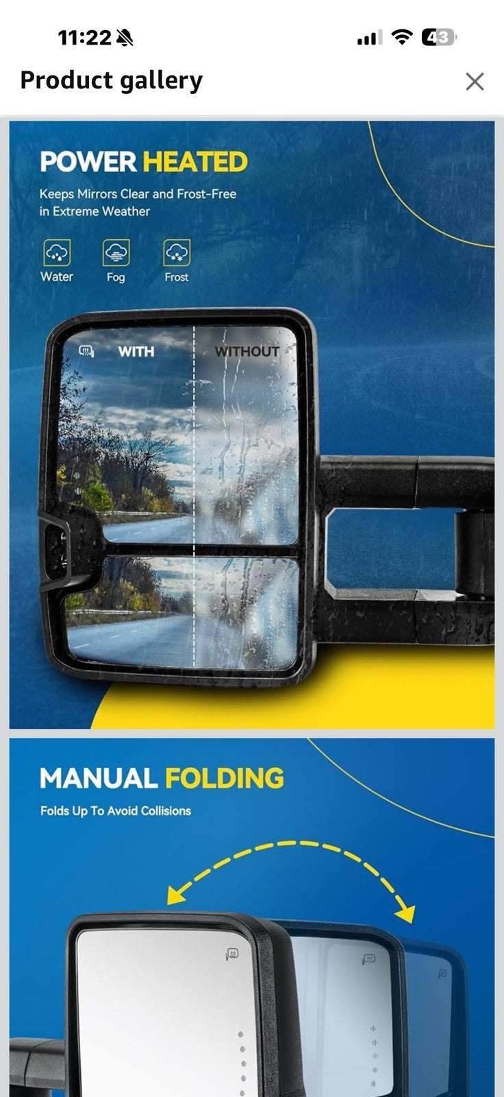PHILTOP Towing Mirrors Compatible with 1999-2016 F-250 Super Duty, 
