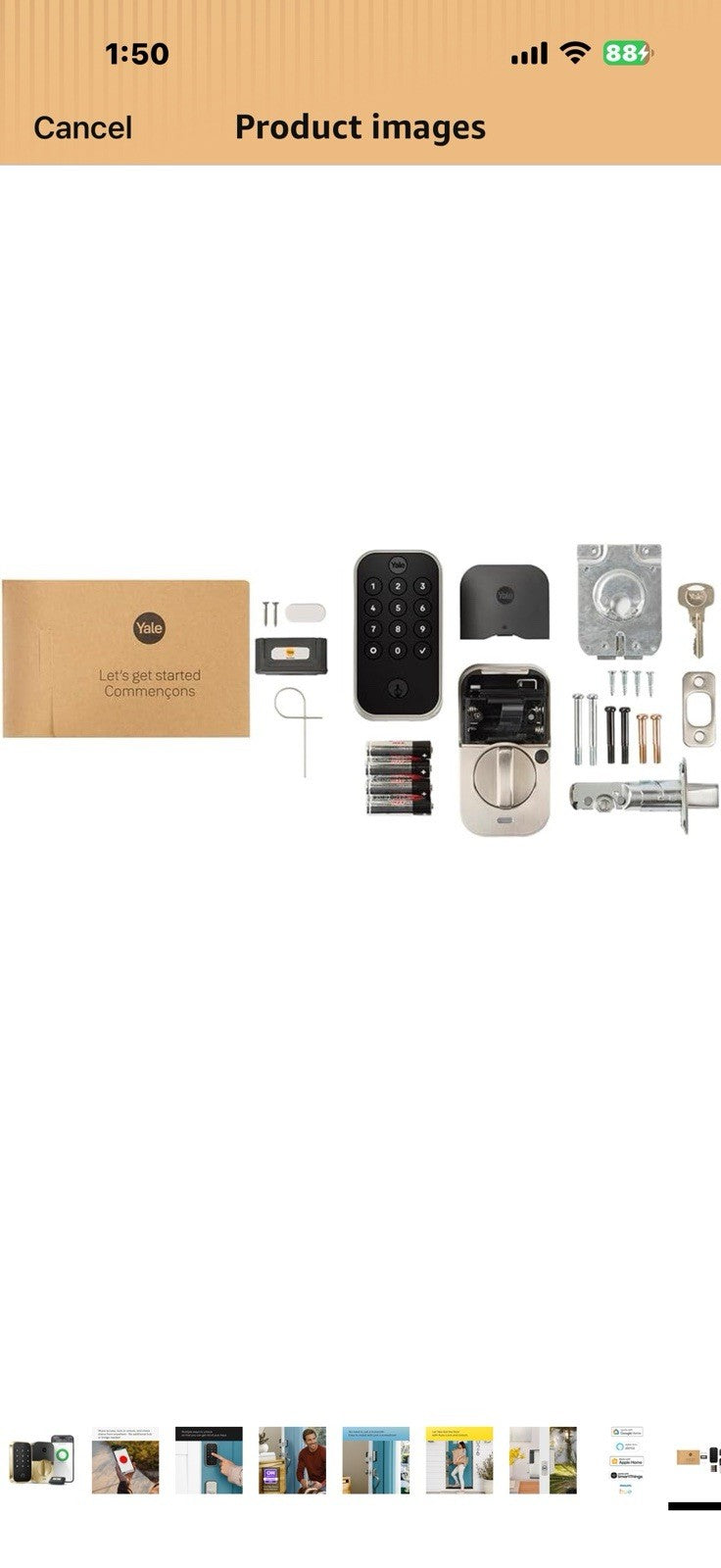 Yale Assure Lock 2 Deadbolt, Lifetime Brass Keyed Smart Entry Door Lock