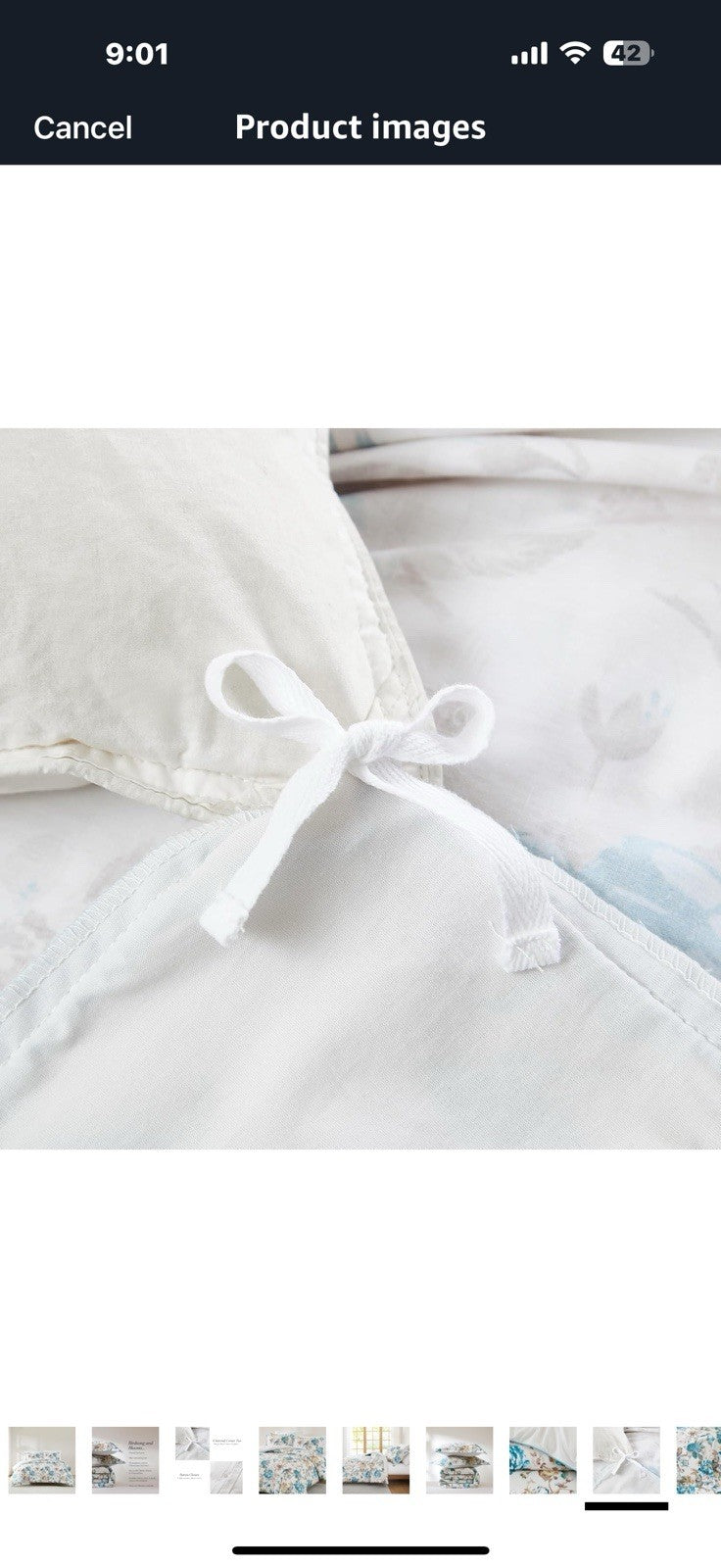 Lush Decor Bird and Hydrangea Cotton Duvet Cover 3 Piece Set King 