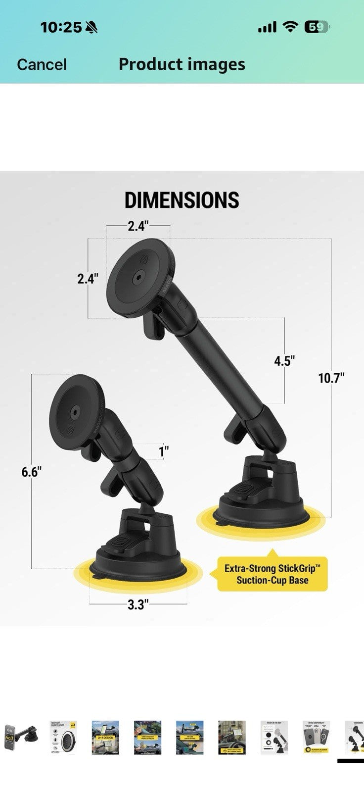 Scosche Extra-Strong Magnetic Cell Phone Car Mount/Tablet Holder 
