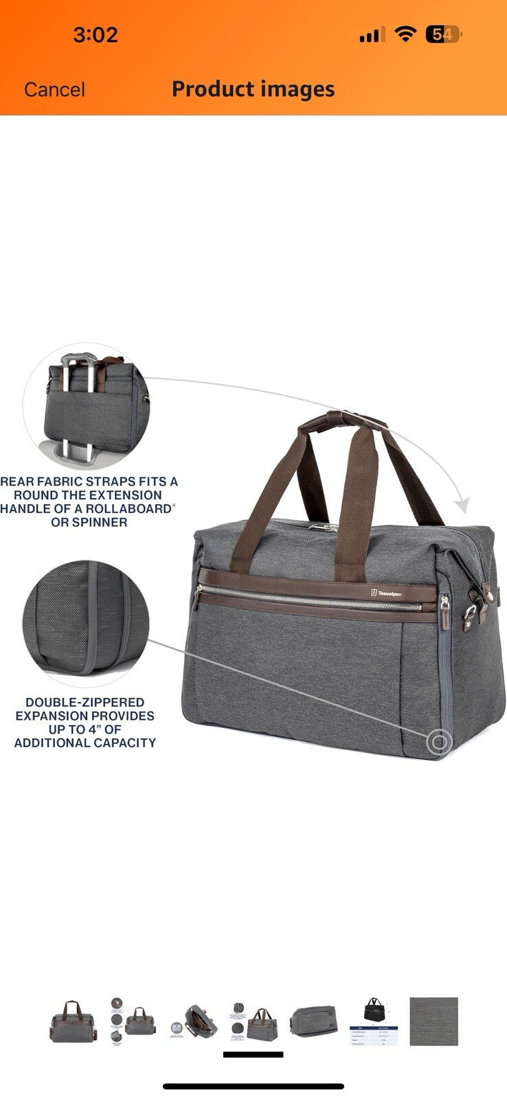 Travelpro Platinum Elite Carry on Soft Travel Duffel Bag