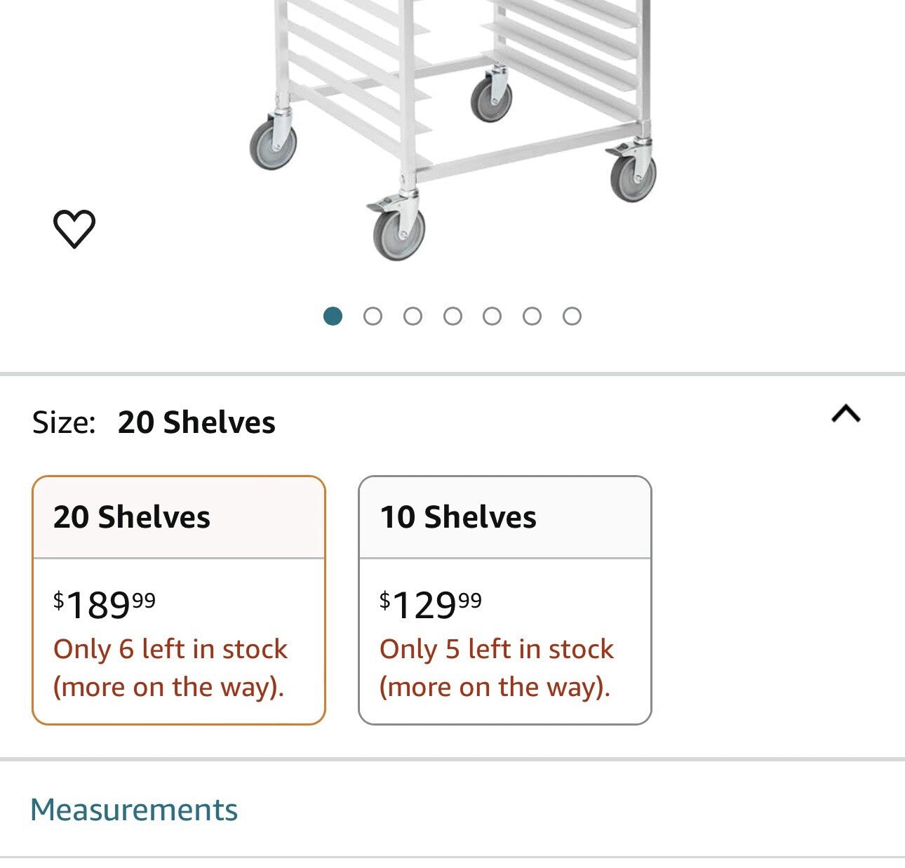 Pearington  Commercial Bun Pan Bakery Rack - 20 Sheet 25.94" L x 19.96" W