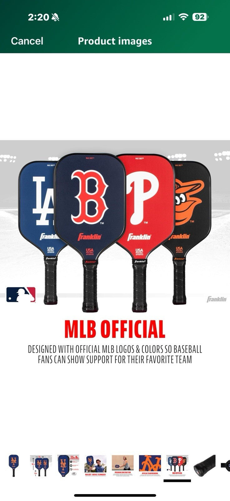 Franklin Sports MLB Team Pickleball Paddles - Official MLB Team Pickleball