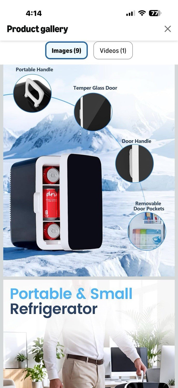 Electactic 10L Compact Mini Fridge, Portable Small Refrigerator, Small 
