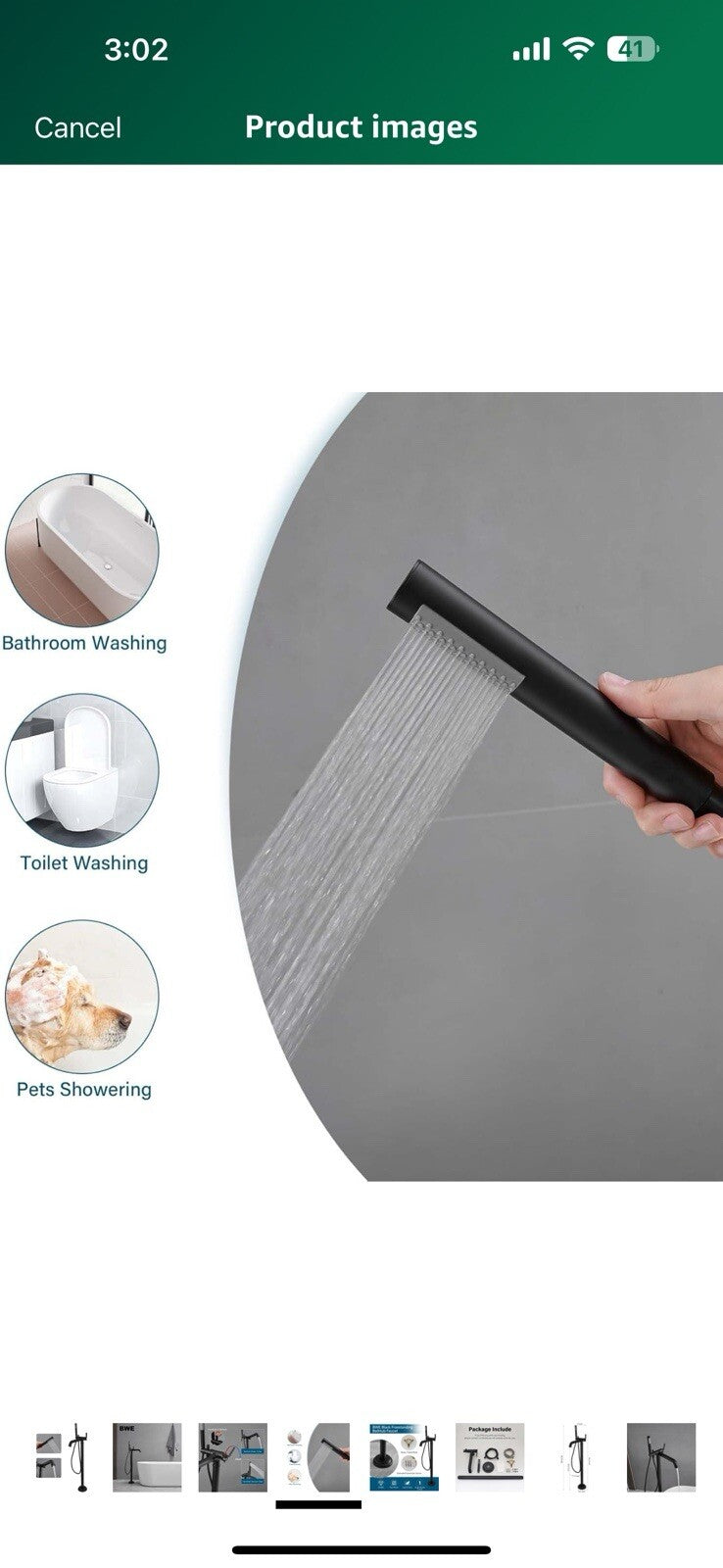 BWE Black Freestanding Bathtub Faucet Floor Mounted Modern Bathroom