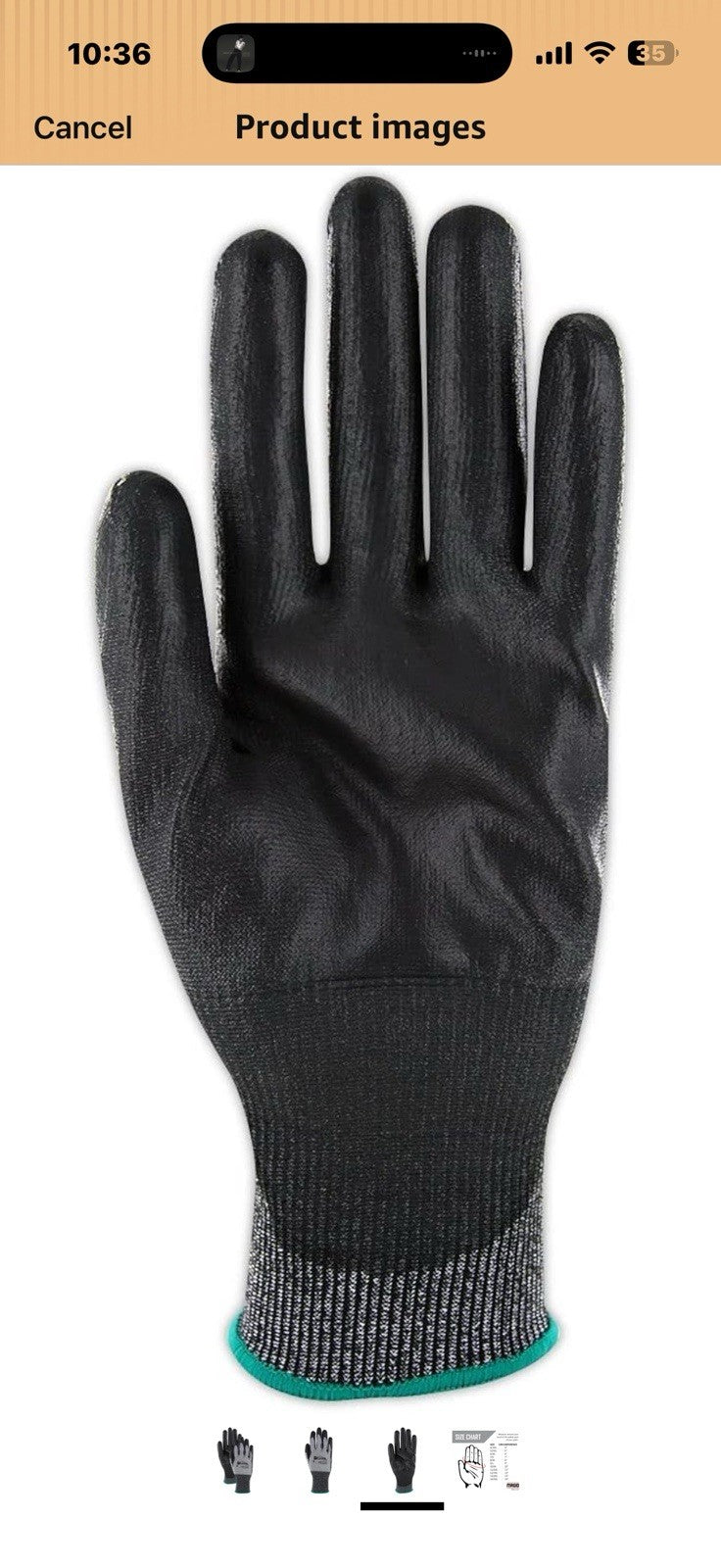 MAGID D-ROC ANSI A4 18-Gauge Hyperon PU Coated Palm Work Gloves, 12 Pair 12/XXXL