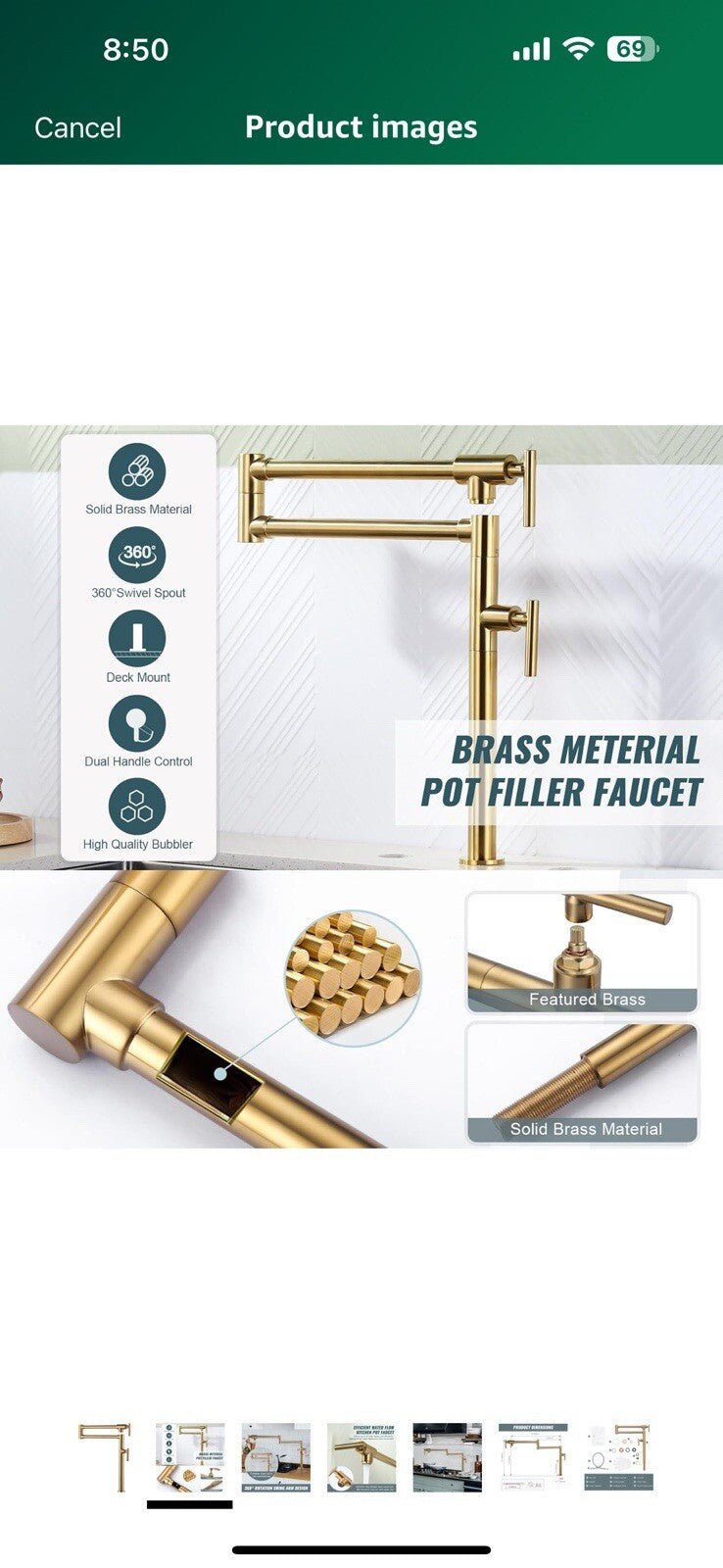 Pot Filler Faucet for Kitchen Sink, Deck Mount Pot Faucets Over Stove