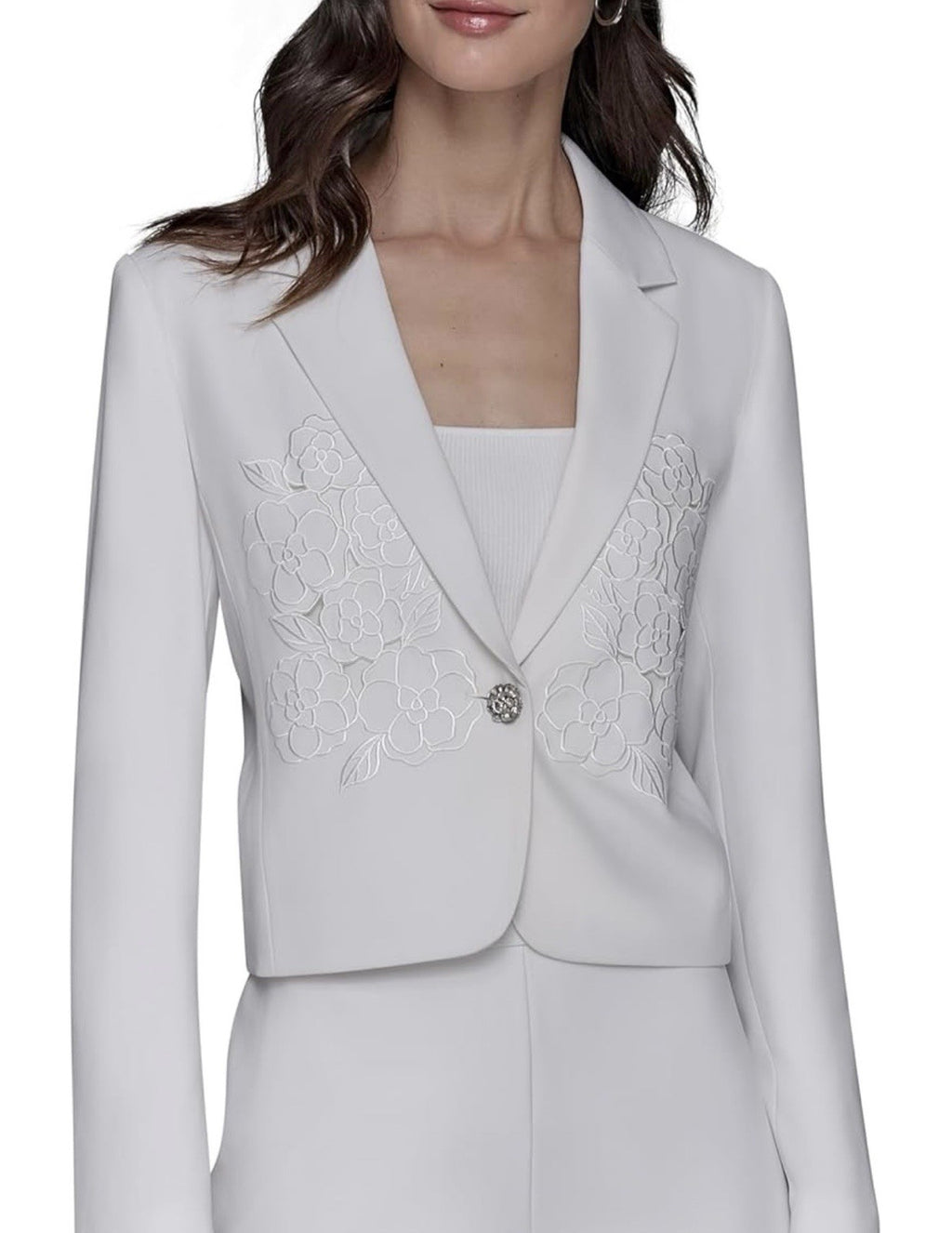 KARL LAGERFELD womens Cropped Long Sleeve Jacket