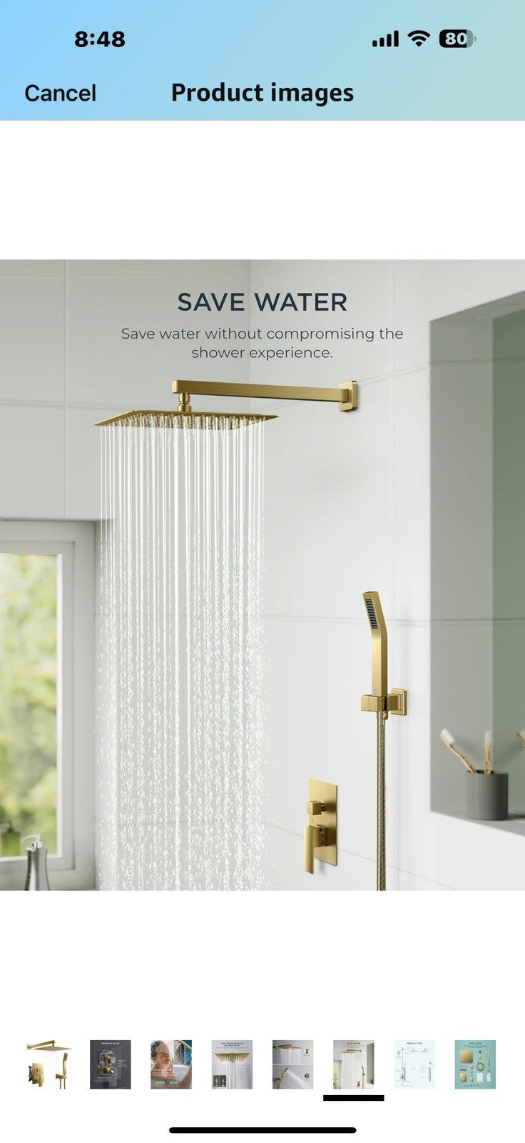 FORIOUS Shower Head System, 12 Inch Rain Shower Faucet Set with Handheld Spray