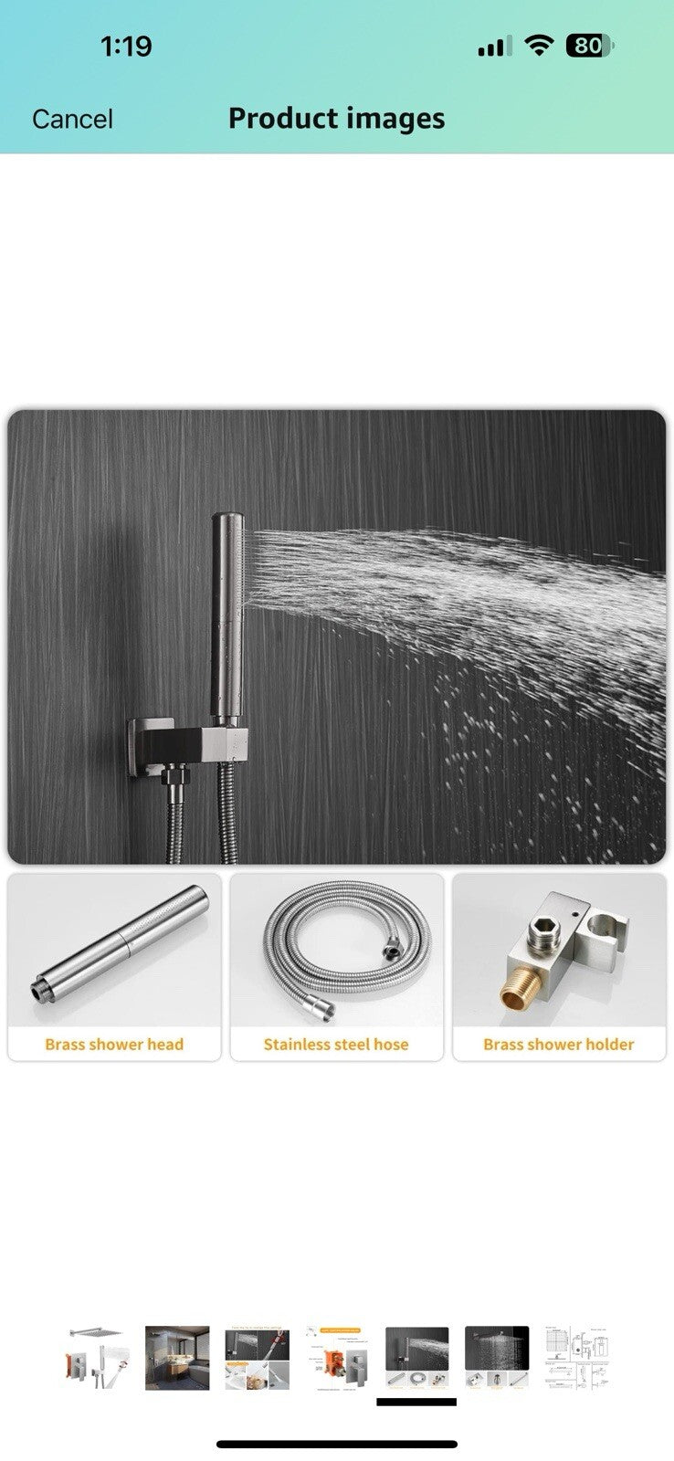BESy 10 Inch Solid Brass Shower System Fixture High Pressure Mixer Shower 