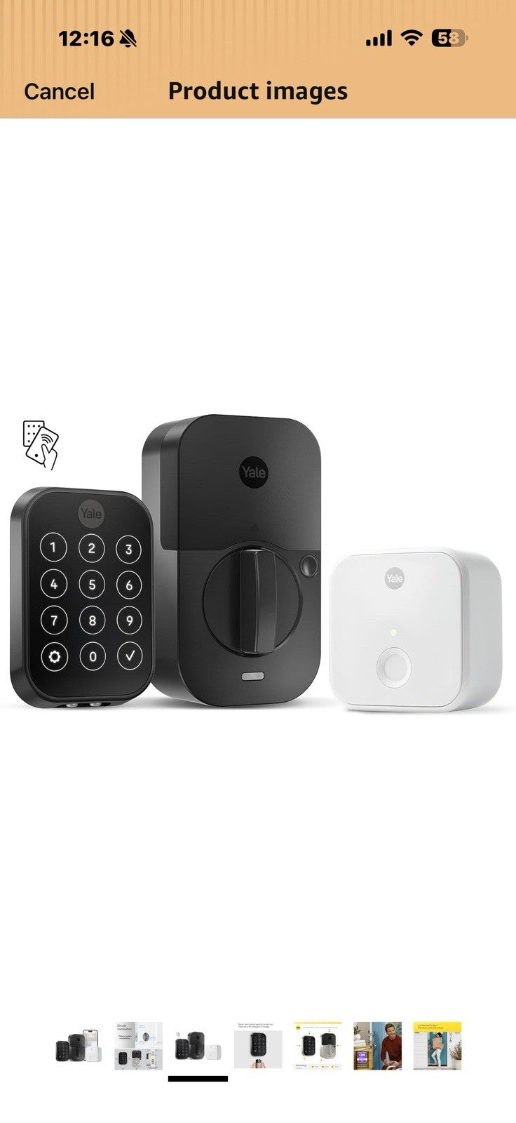 Yale Assure Lock 2 Plus Deadbolt with Wi-Fi Connect, Black Suede