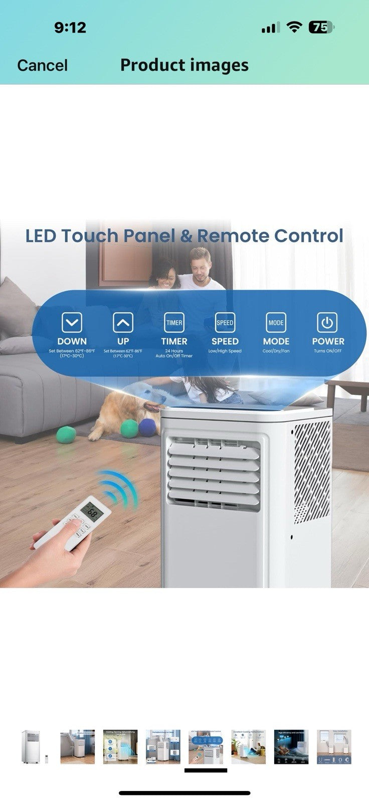 ZAFRO Portable Air Conditioners, 10000 BTU, 3 in 1 Portable AC Unit with Window