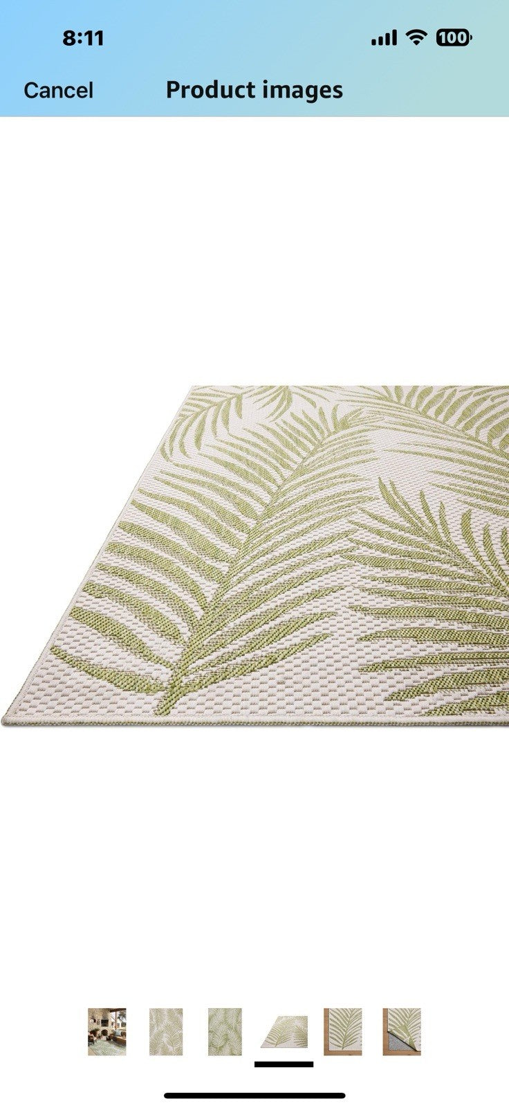 Loloi II Easton Collection ESN-06 Ivory/Green 8'-6" x 11'-6" Reversible Indoor