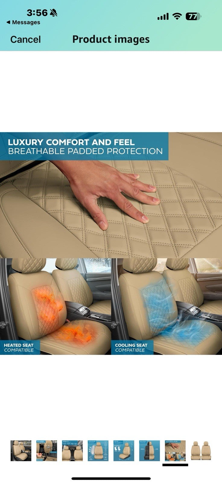 Prestige Edition Faux Leather Seat Covers for Cars, Trucks, & SUV – 2 Beige Car 
