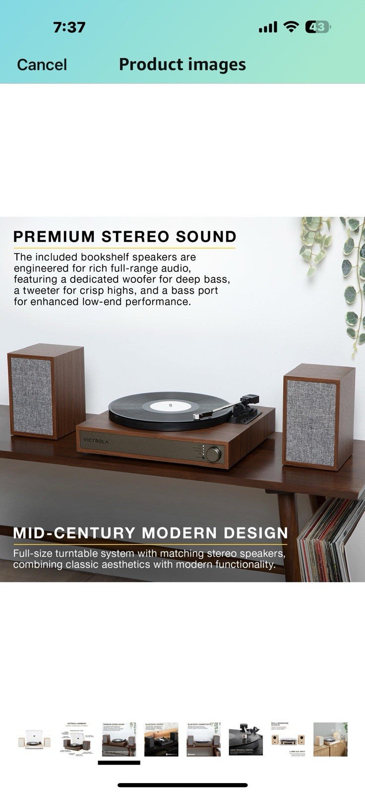 Victrola Harmony – Bluetooth Turntable System– 3-Speed Vinyl Record Player