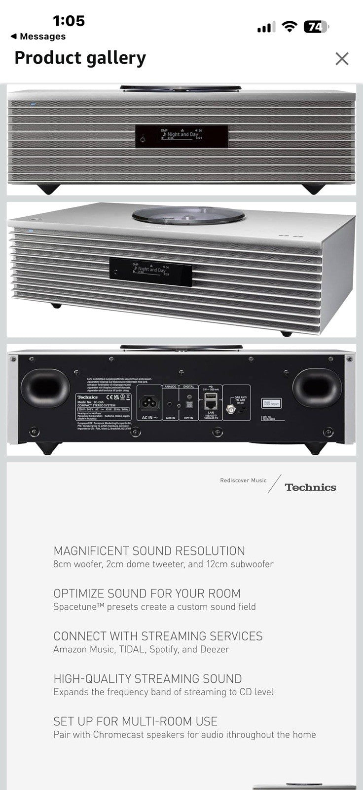 Technics Ottava All-in-One Music System SC-C65 