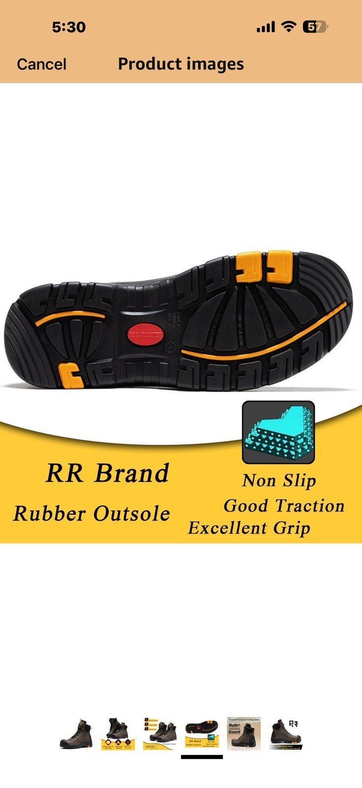 ROCKROOSTER Waterproof Composite Toe Work Boots for Men, 6" Lightweight