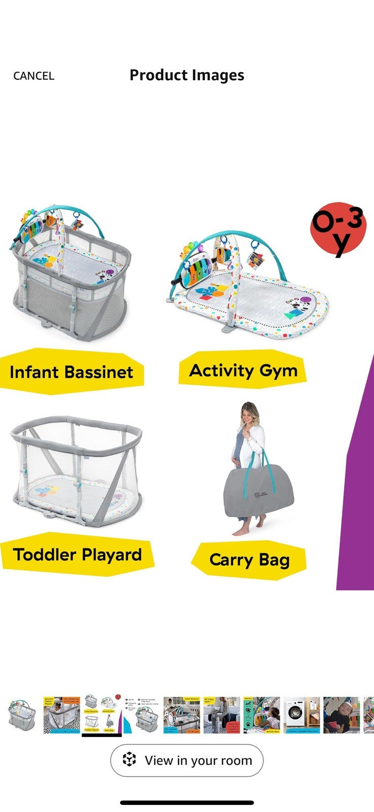 Baby Einstein Kick & Snooze 3-in-1 Foldable Playard