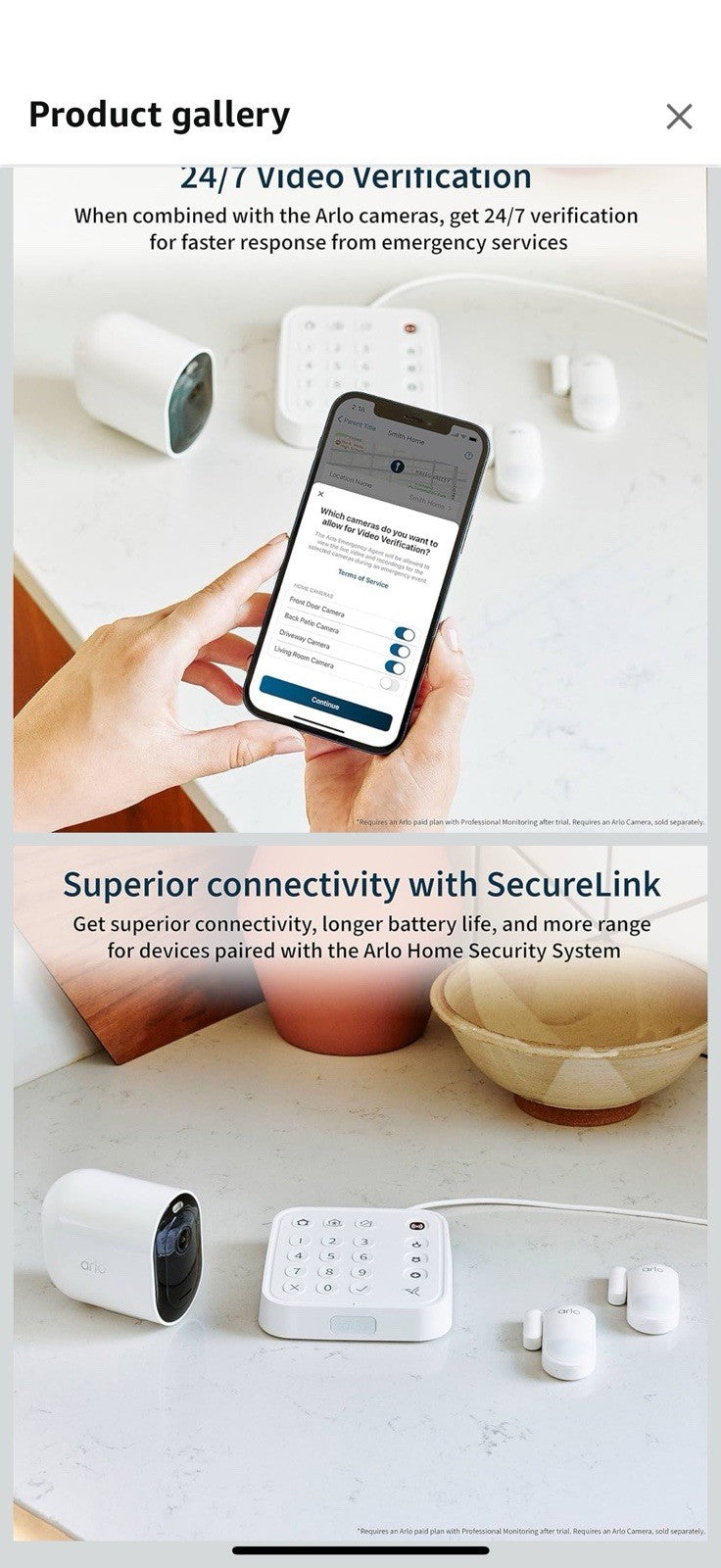 Arlo Home Security System - Wired Keypad Sensor Hub, (2) 8-in-1 Sensors, 