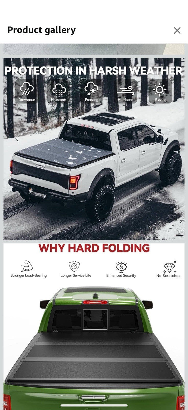 YITAMOTOR FRP Hard Tri-fold Truck Bed Tonneau Cover Fits for 2017-2025 Honda