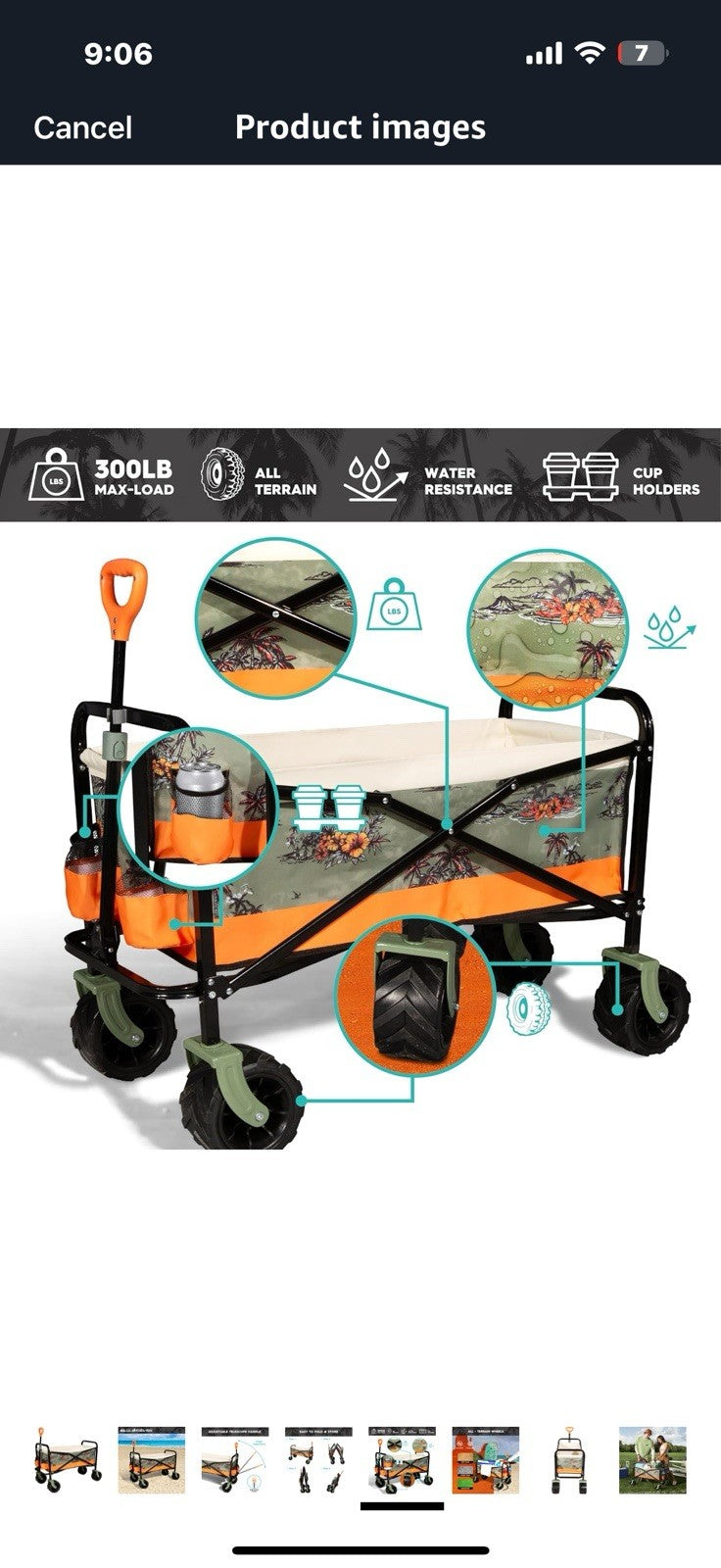QUIKSILVER Folding Beach Wagon Cart – Heavy-Duty Collapsible Utility 
