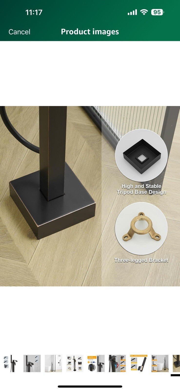 BESy Freestanding Tub Faucet Oil Rubbed Bronze Floor Mounted Tub Filler
