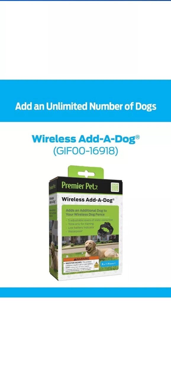 Premier Pet Wireless Dog Fence System - Circular Boundary, Adjustable