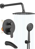 Gabrylly Shower System with Tub Spout, Black Bathtub Shower Faucet Set, 10" 