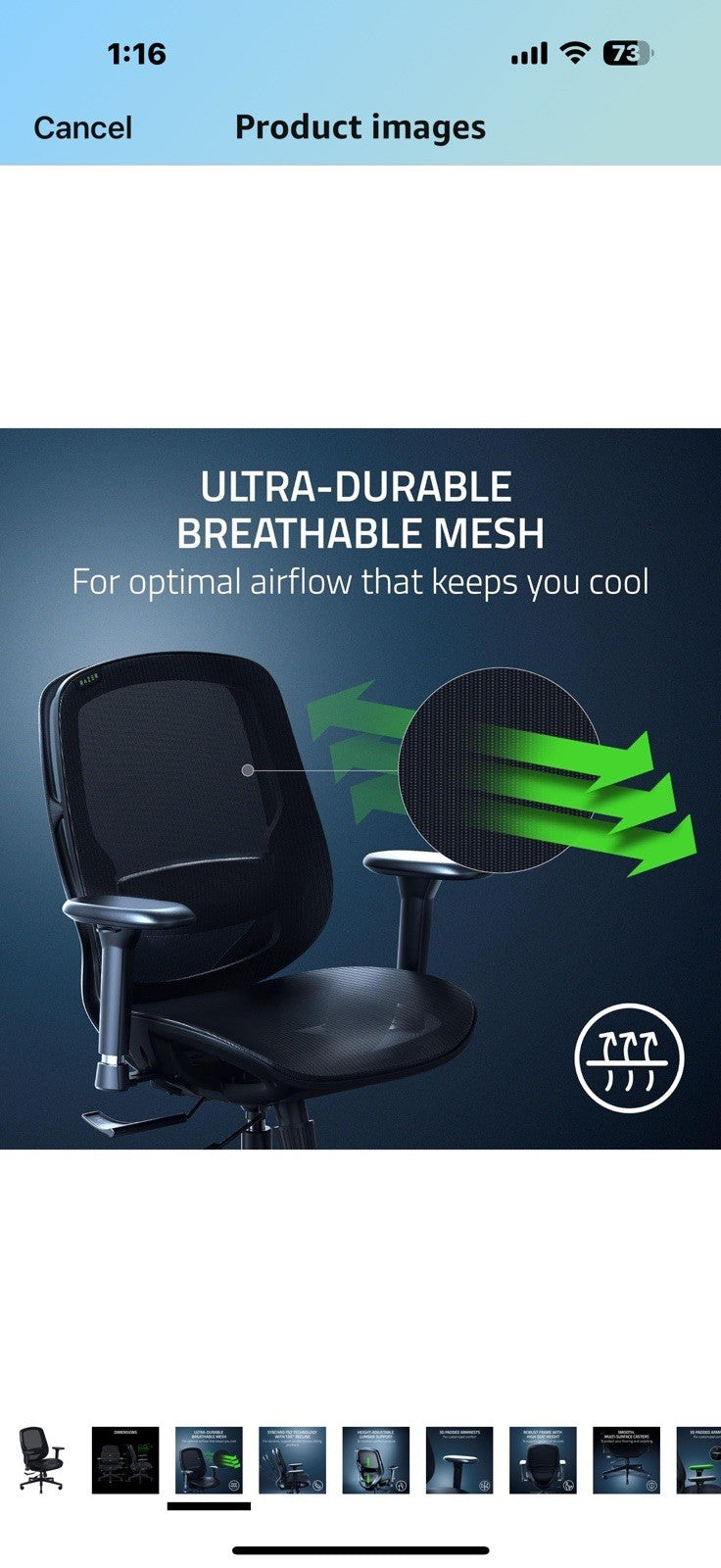 Razer Fujin Mesh Ergonomic Gaming Chair: Ultra-Durable & Breathable
