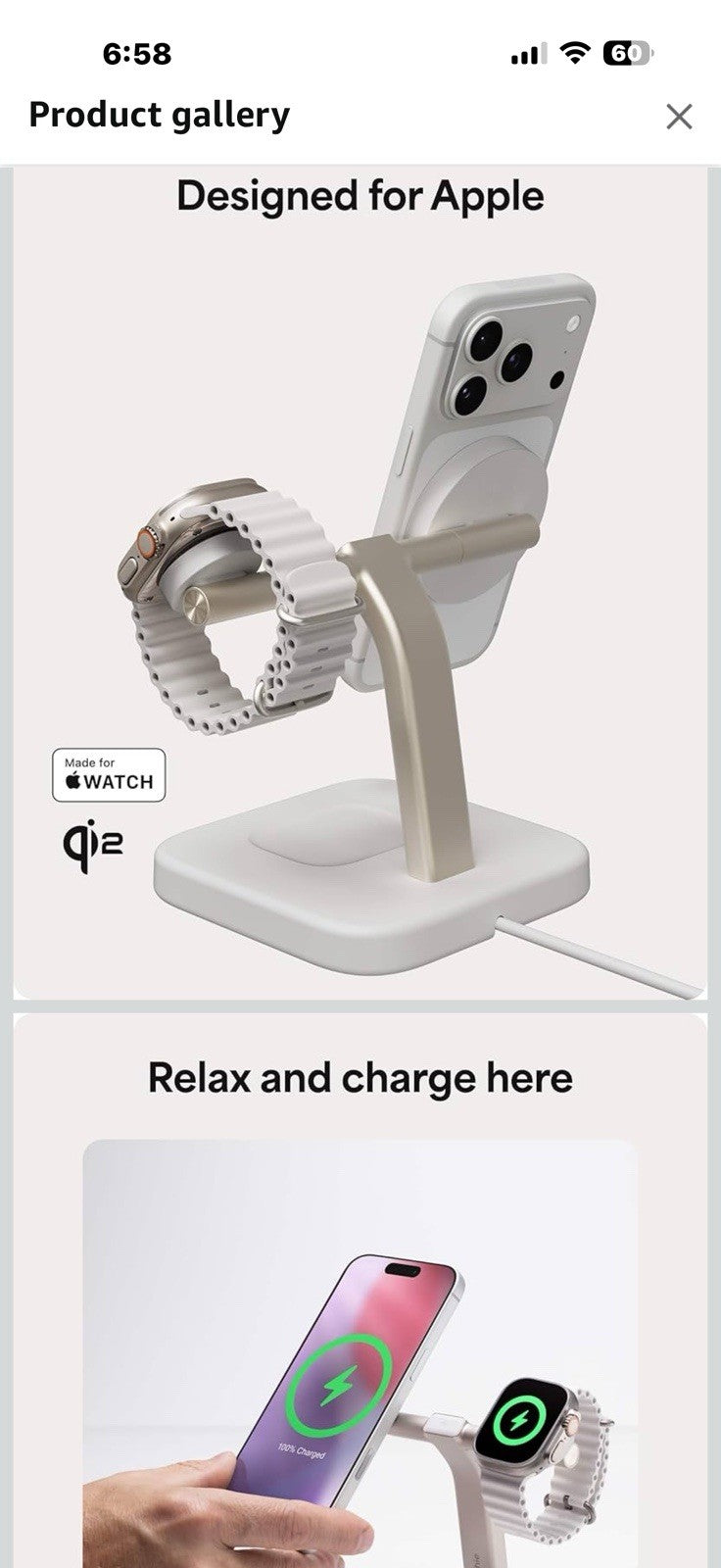 Mophie 3-in-1 Wireless Charging Stand - Qi2-Certified, MagSafe Charger