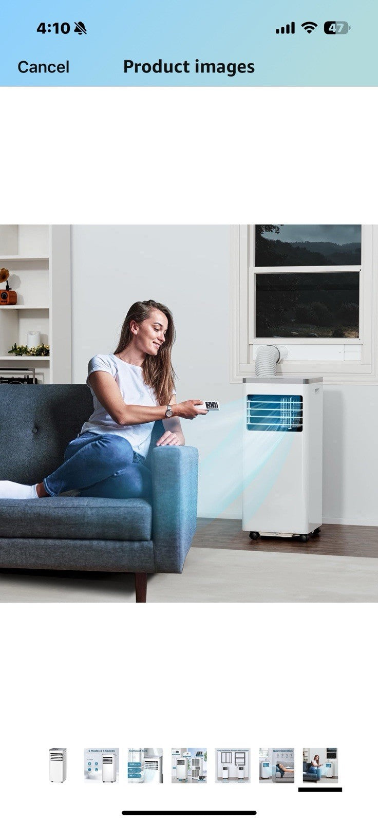 10,000 BTU Portable Air Conditioner, Quiet 3 in 1 AC Unit with Fan & Dehum