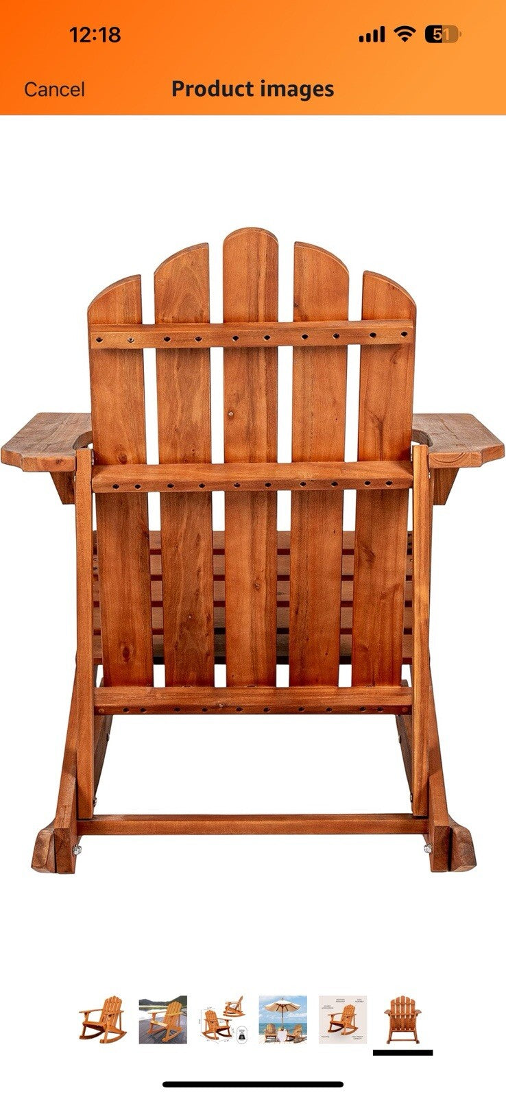 JONATHAN Y PAT1000A Kiawah Outdoor Patio Classic Acacia Wood Adirondack
