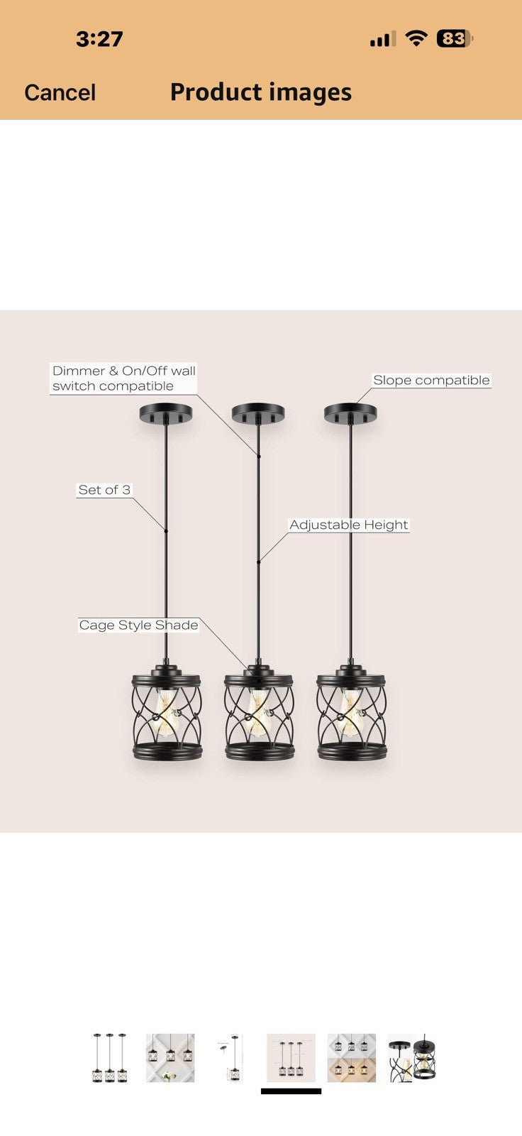 JONATHAN Y JYL7909B-SET3 Marelle 6.5" 1-Light Farmhouse Industrial