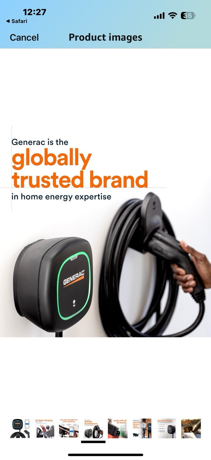 Generac Electric Vehicle (EV) Charger Level 2 Plus, 48 AMP - Quick Charge, 