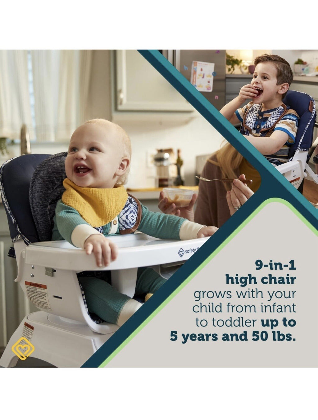 Safety 1st Grow and Go Rotating High Chair, Navy Ink