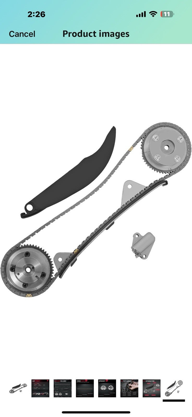 BDFHYK Engine Timing Chain Kit with VVT Gear Sprocket for 1.8 2.0L L4 Engines