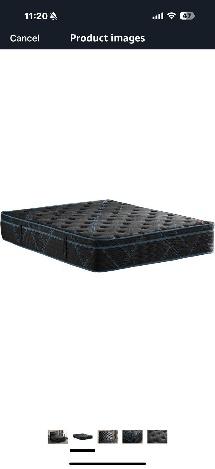 Ottomanson Twin 13" Luxury Black vBlue Eurotop Mattress - Inspired 