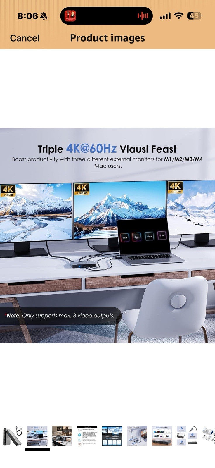 USB C to HDMI Adapter, WAVLINK Triple Monitors Adapter