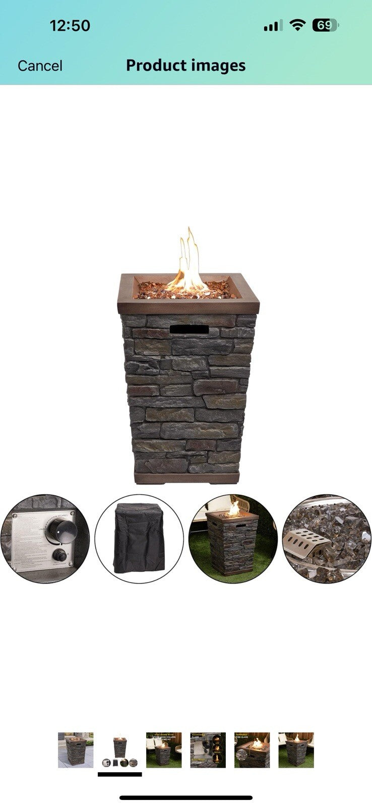 Alpine Corporation GXT966 Stone Look Column 32K BTU Gas Adjustable