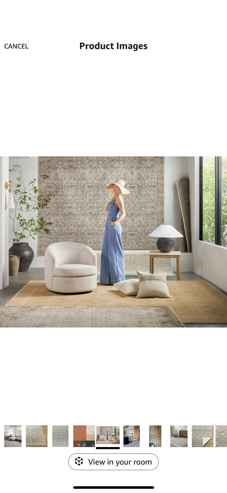 Livabliss x Galey Alix Collins Avenue III Vintage Damask Area Rug, 7'9" x 10'