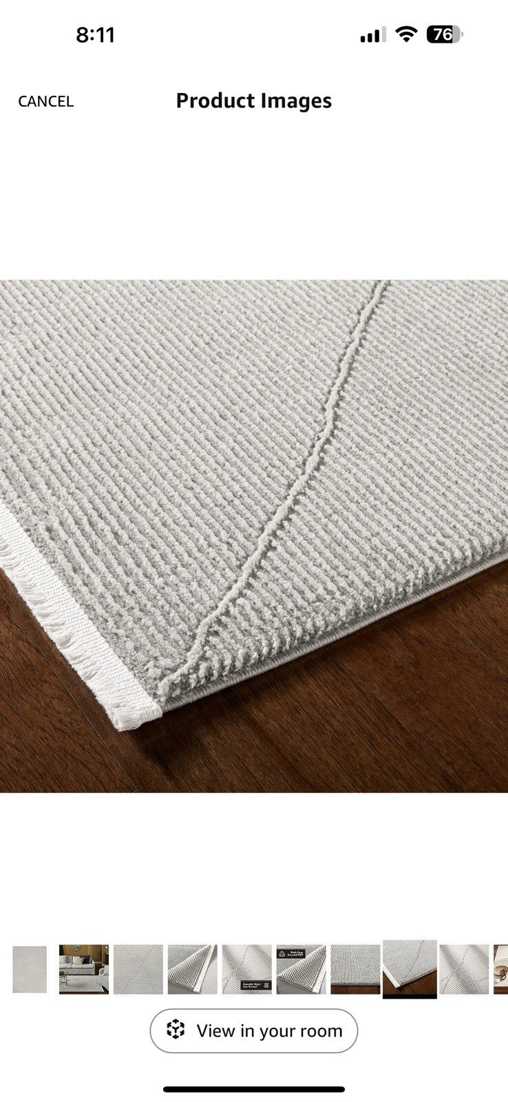 TOWN & COUNTRY LUXE Tretta Contemporary Diamonds Area Rug with Grey, 9'2"x12'5"