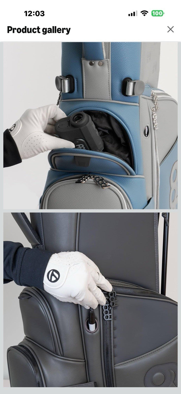 PPG Pin Point Golf Triumph Series Leather Stand Bag, 7-Way Club Divider,
